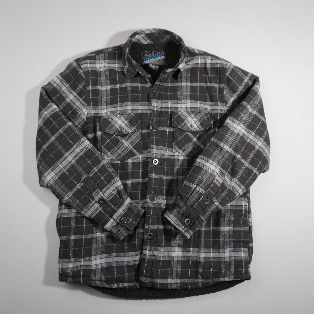 Elixir Men's Black/Grey Fleece Lined Flannel M